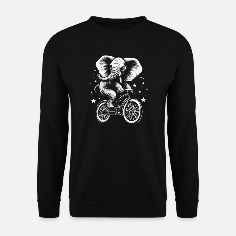 Elephant on a bicycle - Unisex Sweatshirt - black