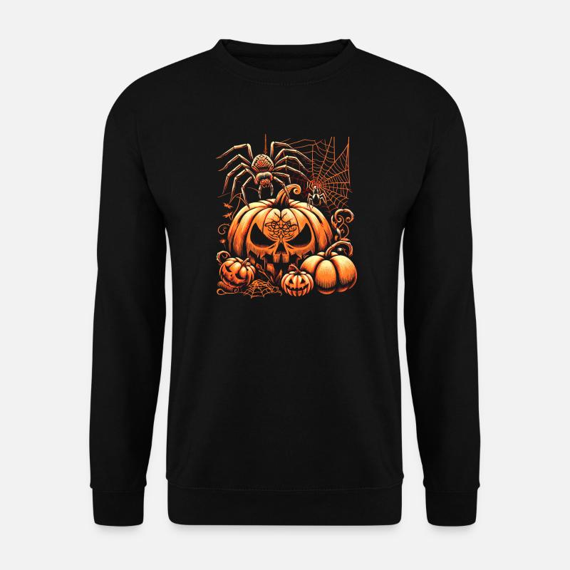 Halloween spider with pumpkins - Unisex Sweatshirt - black