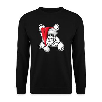 Signes de Noël du Père Noël bouledogue français - Sweat-shirt Unisexe - noir - Devant - Alina (178cm) & Michal (187cm)