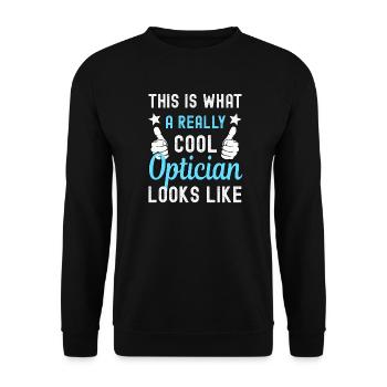 Optician - Unisex Sweatshirt - black - Front - Alina (178cm) & Michal (187cm)