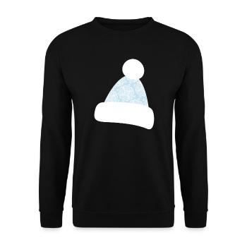 Bobble Hat Beanie Snowflakes Après-Ski Winter - Unisex Sweatshirt - black - Front - Alina (178cm) & Michal (187cm)