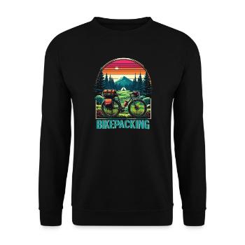 Sentier du Coucher de Soleil pour le Bikepacking - Sweat-shirt Unisexe - noir - Devant - Alina (178cm) & Michal (187cm)