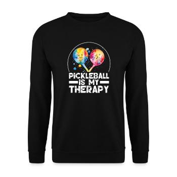 Pickleball is My Therapy - Unisex Sweatshirt - black - Front - Alina (178cm) & Michal (187cm)