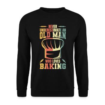 Ne sous-estimez jamais un vieux boulanger - Sweat-shirt Unisexe - noir - Devant - Alina (178cm) & Michal (187cm)