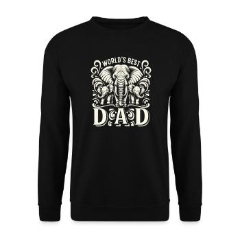 Best Dad Ever Father's Day Elephant Family - Unisex Sweatshirt - black - Front - Alina (178cm) & Michal (187cm)