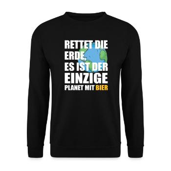 La bière sauve la planète - Sweat-shirt Unisexe - noir - Devant - Alina (178cm) & Michal (187cm)