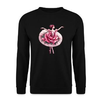 Balletttänzerin mit Tutu - Unisex Pullover - Schwarz - Vorne - Alina (178cm) & Michal (187cm)