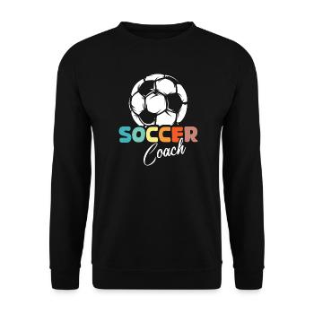 Retro Soccer Coach Soccer Game Team Icon - Unisex Sweatshirt - black - Front - Alina (178cm) & Michal (187cm)