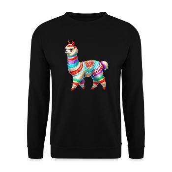 Alpaca - Unisex Sweatshirt - black - Front - Alina (178cm) & Michal (187cm)