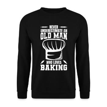 Grand-père boulanger - Sweat-shirt Unisexe - noir - Devant - Alina (178cm) & Michal (187cm)