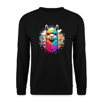 Alpaca - Unisex Sweatshirt - black - Front - Alina (178cm) & Michal (187cm)