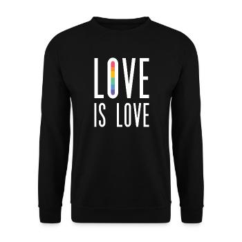 LGBT Pride Month - Liebe ist Liebe - Unisex Pullover - Schwarz - Vorne - Alina (178cm) & Michal (187cm)
