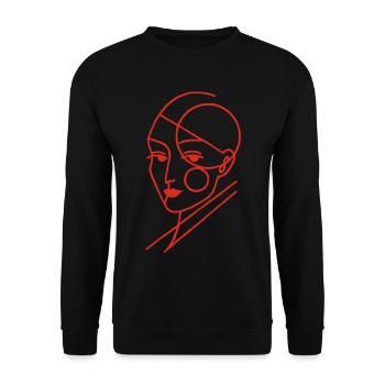 Red Geometric Human - Unisex Sweatshirt - black - Front - Alina (178cm) & Michal (187cm)