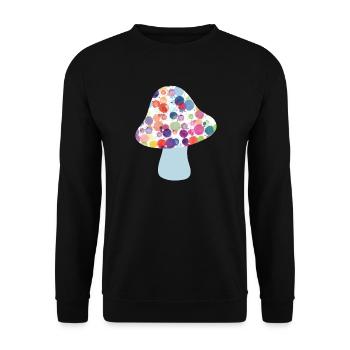 Mushroom Lucky Charm Fall Dots Colorful Kids Dots - Unisex Sweatshirt - black - Front - Alina (178cm) & Michal (187cm)