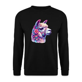 Alpaca - Unisex Sweatshirt - black - Front - Alina (178cm) & Michal (187cm)