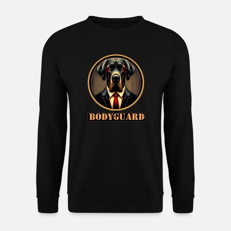 Bodyguard Hund im Anzug - Unisex Pullover - Schwarz