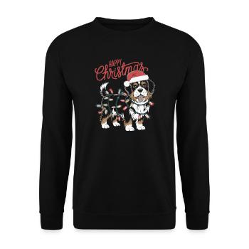 Joyeux Noël CHIEN - Sweat-shirt Unisexe - noir - Devant - Alina (178cm) & Michal (187cm)