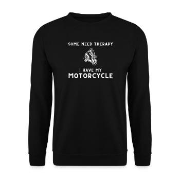 Certains ont besoin d’une thérapie, j’ai ma moto Biken Biker - Sweat-shirt Unisexe - noir - Devant - Alina (178cm) & Michal (187cm)