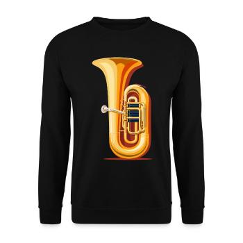 Tuba Grafik - Unisex Pullover - Schwarz - Vorne - Alina (178cm) & Michal (187cm)