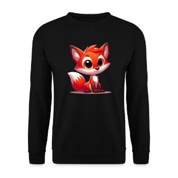 Fox - Unisex Sweatshirt - black - Front - Alina (178cm) & Michal (187cm)
