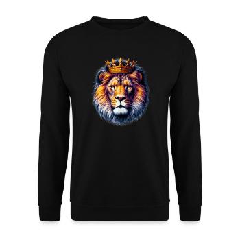 Lion - Unisex Sweatshirt - black - Front - Alina (178cm) & Michal (187cm)
