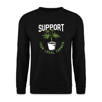 Soutenez votre producteur local de cannabis - Sweat-shirt Unisexe - noir - Devant - Alina (178cm) & Michal (187cm)