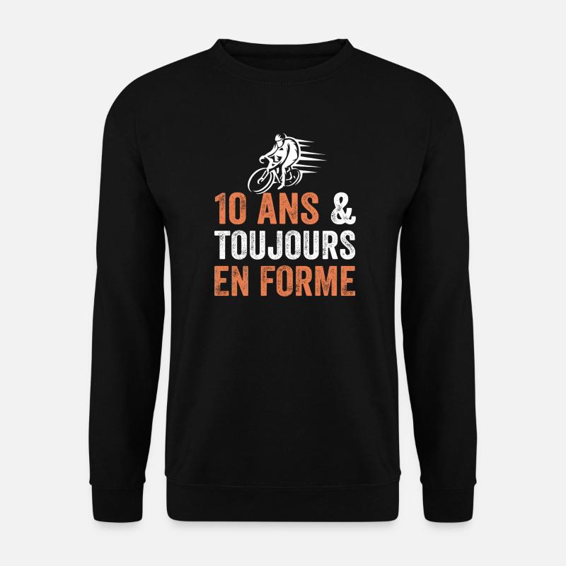 10 Year Anniversary Gift Bicycle - Unisex Sweatshirt - black