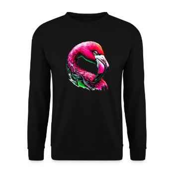 Flamingo - Unisex Pullover - Schwarz - Vorne - Alina (178cm) & Michal (187cm)