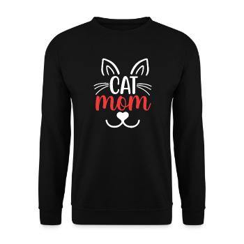 Maman chat - Sweat-shirt Unisexe - noir - Devant - Alina (178cm) & Michal (187cm)