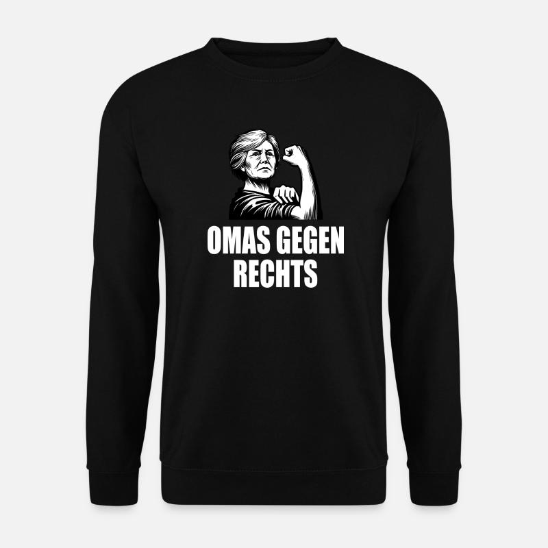 Omas gegen rechts - Unisex Pullover - Schwarz
