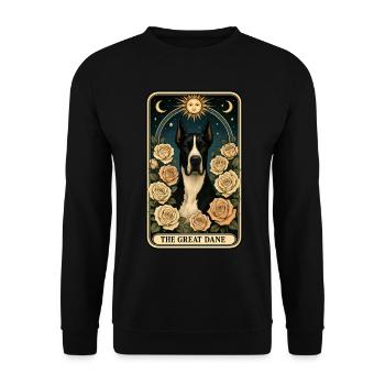 Deutsche Dogge - Unisex Pullover - Schwarz - Vorne - Alina (178cm) & Michal (187cm)