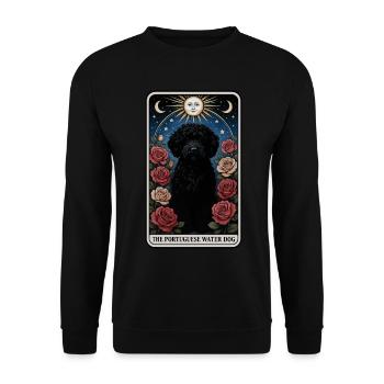 Portugiesischer Wasserhund - Unisex Pullover - Schwarz - Vorne - Alina (178cm) & Michal (187cm)