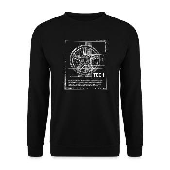 Dessin de la roue de l’accordeur - Icône de réglage et de jantes - Sweat-shirt Unisexe - noir - Devant - Alina (178cm) & Michal (187cm)