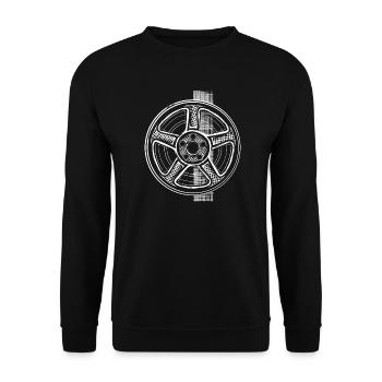 Technical Drawing Wheel Rim in Sketch Style - Unisex Sweatshirt - black - Front - Alina (178cm) & Michal (187cm)