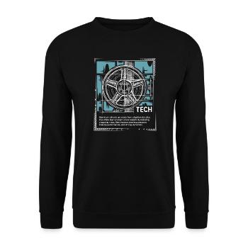 Rims Blueprint – Technology Sketch Wheel - Unisex Sweatshirt - black - Front - Alina (178cm) & Michal (187cm)