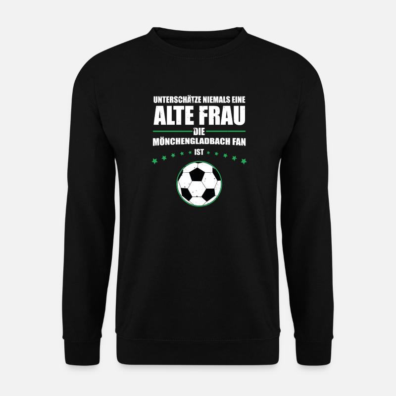 Alte Frau - Mönchengladbach Fan | Retro Vintage - Unisex Pullover - Schwarz