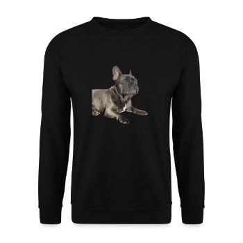 Sleeping French Bulldog - Unisex Sweatshirt - black - Front - Alina (178cm) & Michal (187cm)