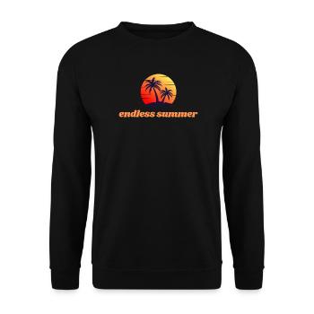 Endless Summer – Sunset & Palm Trees - Unisex Sweatshirt - black - Front - Alina (178cm) & Michal (187cm)