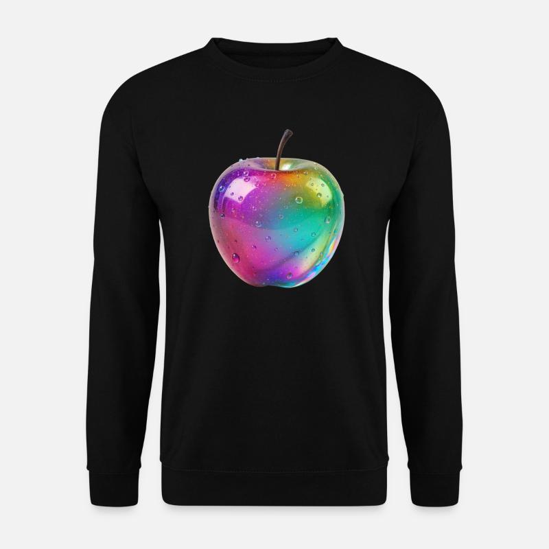 Regenbogen Apfel Ästhetik Design - Unisex Pullover - Schwarz