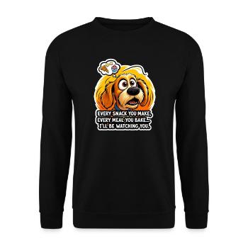 Chien câlin avec des pensées de collation - Sweat-shirt Unisexe - noir - Devant - Alina (178cm) & Michal (187cm)