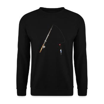 Fishing rod with colorful bait illustration - Unisex Sweatshirt - black - Front - Alina (178cm) & Michal (187cm)
