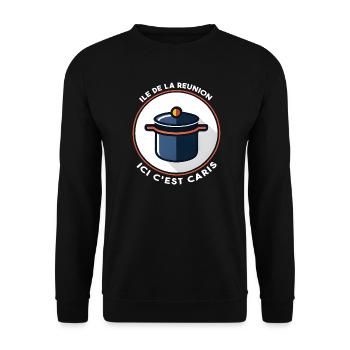 Hier ist es Caris Creole La Réunion Island - Unisex Pullover - Schwarz - Vorne - Alina (178cm) & Michal (187cm)