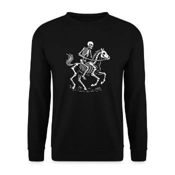 Ethereal Skeleton Rider Illustration - Unisex Sweatshirt - black - Front - Alina (178cm) & Michal (187cm)