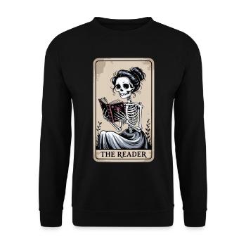 Halloween Tarot Card Costume - The Reader I - Unisex Sweatshirt - black - Front - Alina (178cm) & Michal (187cm)