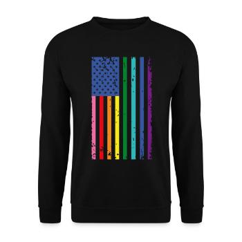 Drapeau arc-en-ciel des États-Unis - Sweat-shirt Unisexe - noir - Devant - Alina (178cm) & Michal (187cm)