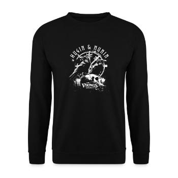 Hugin & Munin - Unisex Pullover - Schwarz - Vorne - Alina (178cm) & Michal (187cm)