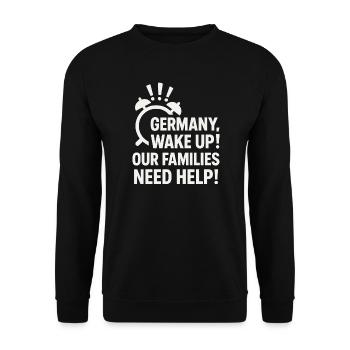 Deutschland, wach auf ! - Unisex Pullover - Schwarz - Vorne - Alina (178cm) & Michal (187cm)
