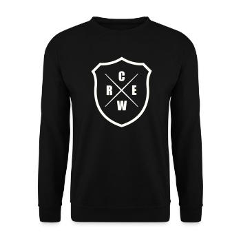 crew_wappen- - Sweat-shirt Unisexe - noir - Devant - Alina (178cm) & Michal (187cm)