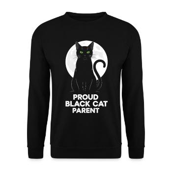 Parent fier de chat noir Chat noir Clair de lune - Sweat-shirt Unisexe - noir - Devant - Alina (178cm) & Michal (187cm)