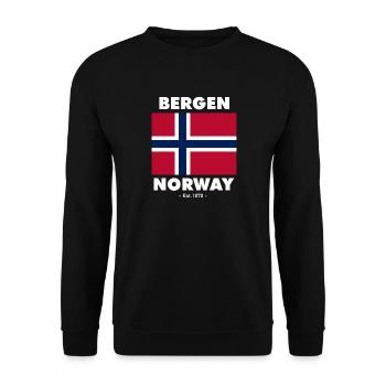 Norway Flag - Bergen - Norge - Norwegen - Unisex Sweatshirt - black - Front - Alina (178cm) & Michal (187cm)